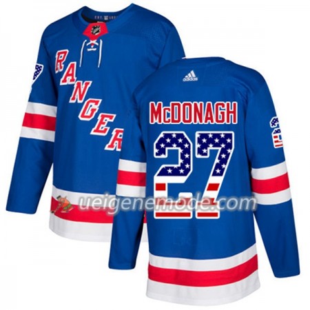 Herren Eishockey New York Rangers Trikot Ryan McDonagh 27 Adidas 2017-2018 Blue USA Flag Fashion Authentic